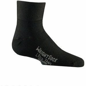 Wrightsock Ultra Thin Quarter Socks  -  Small / Black