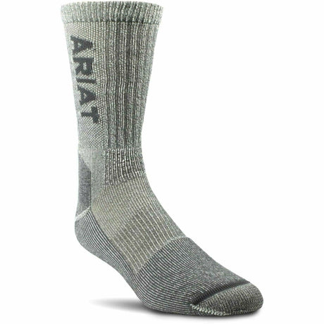 Ariat Lightweight Merino Wool Blend Steel Toe Work Socks  -  Medium / Gray