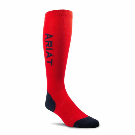 Ariat AriatTEK Performance OTC Socks  -  One Size Fits Most / Navy/Red