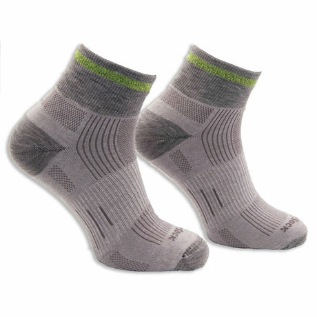 Wrightsock Double-Layer Reflective Run Quarter Socks  -  Medium / Light Gray
