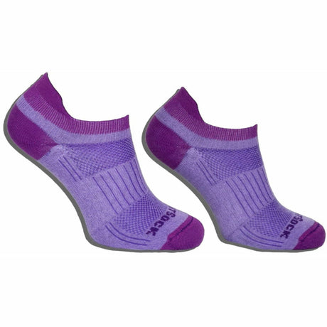 Wrightsock Double-Layer Coolmesh II Lightweight Tab Socks  -  Small / Purple/Plum / Single Pair