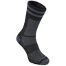 Wrightsock Double-Layer Coolmesh II Lightweight Crew Socks  -  Small / Black/Gray Stripes / Single Pair