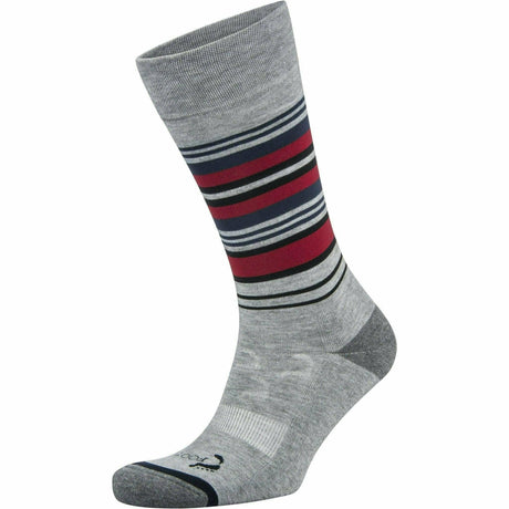 Foot Zen by Balega Mens Fashion Stripes Crew Socks  -  Medium / Gray
