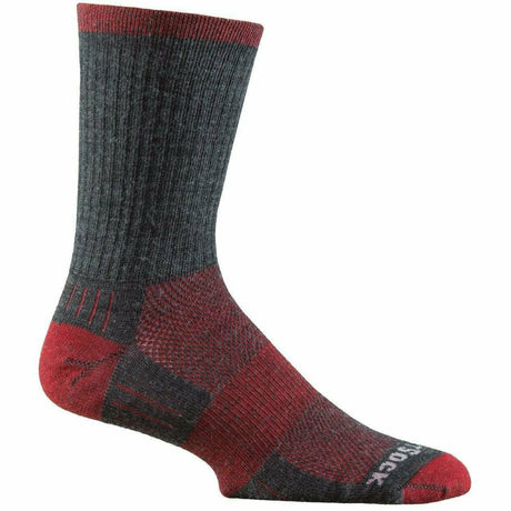 Wrightsock Double-Layer Merino Escape Midweight Crew Socks  -  Large / Gray/Fire
