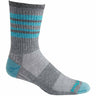 Wrightsock Double-Layer Escape Midweight Crew Socks  -  Small / Turquoise Stripe