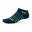 Swiftwick Aspire Zero Stripe No Show Socks  -  Large / Navy Neon Yellow