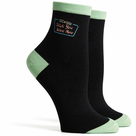 Richer Poorer Womens Postcard Ankle Socks  -  One Size Fits Most / Stretch Limo