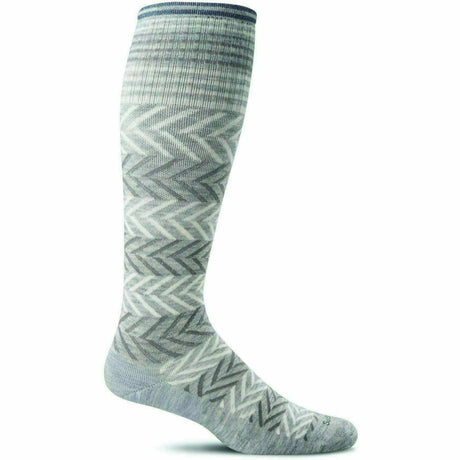 Sockwell Womens Chevron Moderate Compression Knee-High Socks  -  Small/Medium / Light Gray