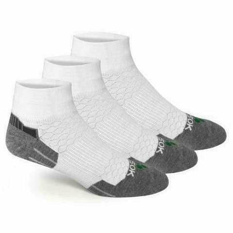 Fitsok CX3 CoolMax Quarter Socks  -  Small / White/Gray