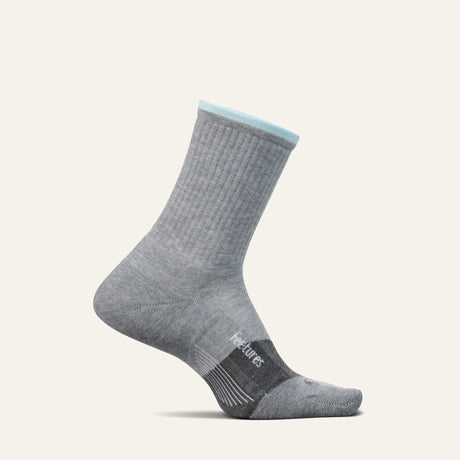 Feetures Elite Trail Max Cushion Mini Crew Socks  -  Small / Light Gray