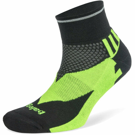 Balega Enduro Reflective Quarter Socks  -  Small / Black/Neon Green