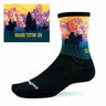 Swiftwick Vision Six Impression National Parks Collection Crew Socks  -  Small / Grand Teton