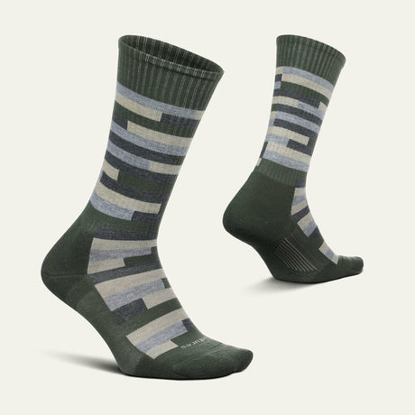 Feetures Mens Everyday Digital Camo Cushion Crew Socks  -  Medium / Moss