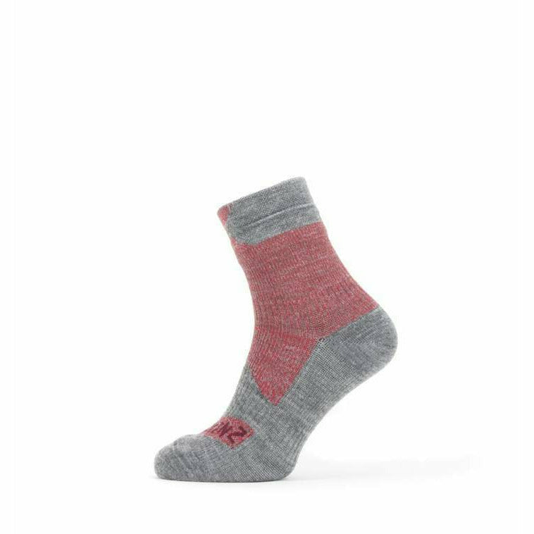 Sealskinz Waterproof All-Weather Ankle Socks  -  Small / Red/Gray Marl