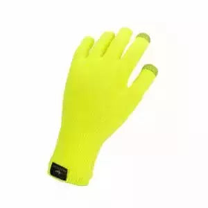 Sealskinz Waterproof All-Weather Ultra Grip Knitted Gloves  -  Small / Neon Yellow
