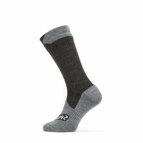 Sealskinz Waterproof All-Weather Mid Socks  -  Small / Black/Gray Marl