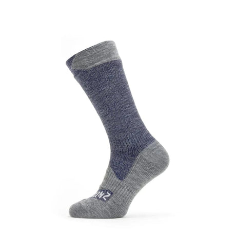 Sealskinz Raynham Waterproof All-Weather Mid-Length Socks  -  Small / Blue/Gray Marl