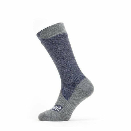 Sealskinz Waterproof All-Weather Mid Socks  -  Small / Navy Blue/Gray Marl