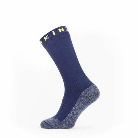 Sealskinz Waterproof Warm Weather Soft-Touch Mid Socks  -  Large / Navy Blue/Blue Marl/Yellow