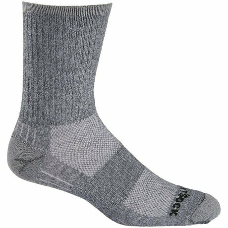 Wrightsock Double-Layer Escape Midweight Crew Socks  -  Small / Ash Twist
