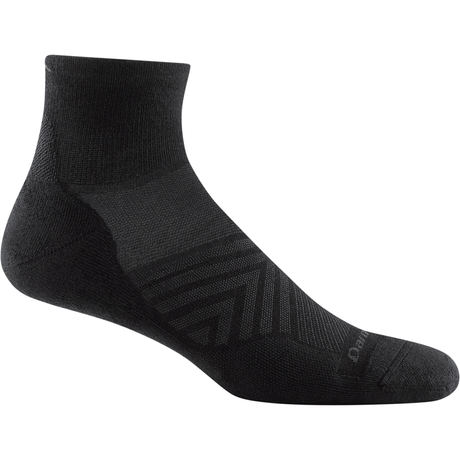 Darn Tough Mens Quarter Ultra-Lightweight Running Socks with Cushion  -  Medium / Black