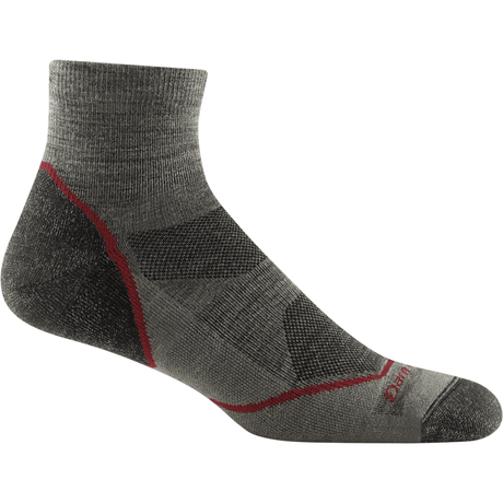 Darn Tough Mens Light Hiker Quarter Lightweight Socks  -  Medium / Taupe