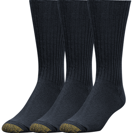 Gold Toe Mens Cotton Fluffies Casual Socks  -  Regular / Black
