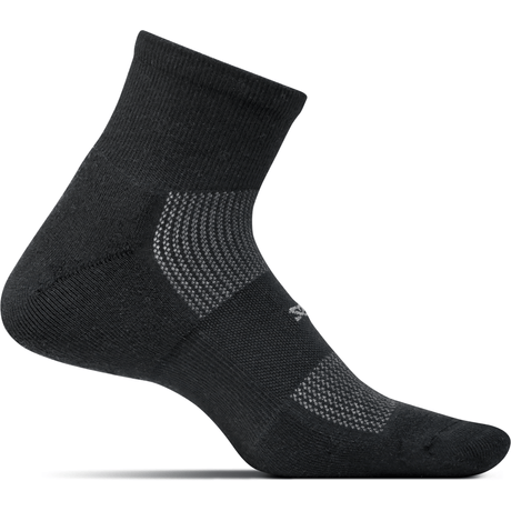 Feetures High Performance Cushion Quarter Socks  -  Medium / Black