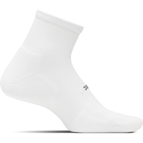 Feetures High Performance Cushion Quarter Socks  -  Small / White
