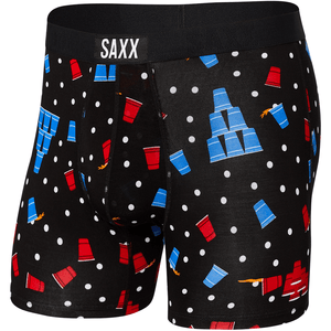 SAXX Mens Vibe Boxer Modern Fit  -  Small / Black Beer Champs