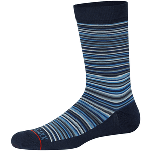 SAXX Mens Whole Package Crew Socks  -  Medium / Vibrant Stripe/Navy